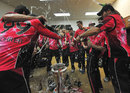 The dressing-room celebrations in full swing, Lions v Sydney Sixers, final, CLT20, Johannesburg, October 28, 2012