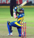 Tillakaratne Dilshan plays an unorthodox shot, Sri Lanka v New Zealand, 3rd ODI, Pallekele, November 6, 2012