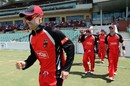 Johan Botha leads the Redbacks out on to the field, South Australia v Tasmania, Ryobi Cup, Adelaide Oval, October 14, 2012