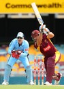 Peter Forrest drives one down the ground, Queensland v New South Wales, Ryobi Cup, Brisbane, November 21, 2012