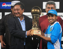 Mushfiqur Rahim holds the trophy after winning the series, Bangladesh v West Indies, 5th ODI, Mirpur, December 8, 2012