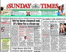 The <i>Sunday Times of India</i>'s front-page headline calling for a shake-up in the Indian team, December 9, 2012