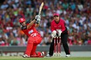 Alex Hales smashes one through the leg side, Sydney Sixers v Melbourne Renegades, BBL 2012-13, January 9, 2013