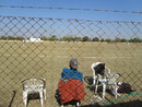 A fan from Sussex watches the Ranji Trophy quarter-final between Saurashtra and Karnataka, Saurashtra v Karnataka, quarter-final, Ranji Trophy 2012-13, 5th day, Rajkot, January 10, 2013