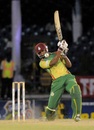 Keddy Lesporis goes for a drive, CCC v Windward Islands, Caribbean T20, Trinidad, January 10, 2013