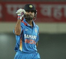 Virat Kohli celebrates India's seven-wicket win, India v England, 3rd ODI, Ranchi, January 19, 2013