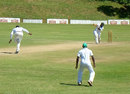 Prince Masvaure misses a drive, Mountaineers v Southern Rocks, Logan Cup, 4th day,  Mutare, February 8, 2013