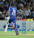 Samit Patel was run out by a direct hit, New Zealand v England, 2nd T20, Hamilton, February 12, 2013