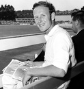Derek Underwood looks at photographs of his ten wickets, England v Australia, 4th Test, Headingley, 3rd day, July 29, 1972