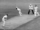 Ian Meckiff bowls to Arthur Milton, Australia v England, 3rd Test, Sydney, 1st day, January 9, 1959