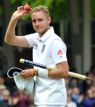 Stuart Broad took a career-best 7 for 44 to send New Zealand crashing to 68 on the fourth day at Lord's giving England the series lead