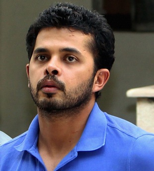 Sreesanth on Tuesday outside a Delhi court, which remanded him to a further five days in police custody
