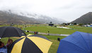 The covers and umbrellas are out in Queenstown, New Zealand v West Indies, 3rd ODI, Queenstown, January 1, 2014 The covers and umbrellas are out in Queenstown, New Zealand v West Indies, 3rd ODI, Queenstown, January 1, 2014