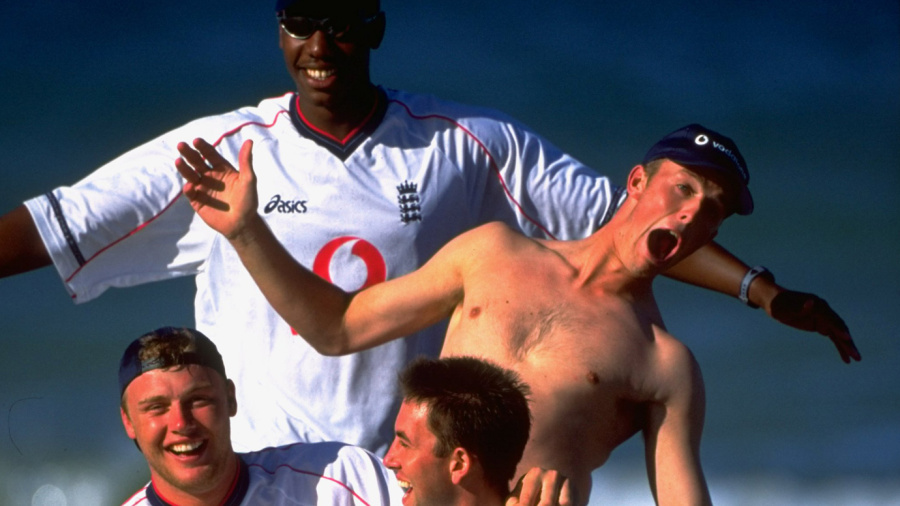 Alex Tudor, Graeme Swann, Andrew Flintoff and Chris Silverwood on a jet ski Alex Tudor, Graeme Swann, Andrew Flintoff and Chris Silverwood on a jet ski