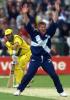 John Blain of Scotland appeals for Mark Waugh's wicket. Australia v Scotland, World Cup 1999. May 16, 1999.