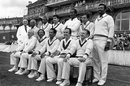The Old World XI squad poses for photos before the match against the Old England XI at The Oval. Standing (left to right): unknown umpire, Rohan Kanhai, Lance Gibbs, Farokh Engineer, Vanburn Holder, Nawab of Pataudi jr and Charlie Griffith; Sitting: Ray Lindwall, Bertie Clarke, Garry Sobers, Bob Simpson and Neil Harvey, September 17, 1983 The Old World XI squad poses for photos before the match against the Old England XI at The Oval. Standing (left to right): unknown umpire, Rohan Kanhai, Lance Gibbs, Farokh Engineer, Vanburn Holder, Nawab of Pataudi jr and Charlie Griffith; Sitting: Ray Lindwall, Bertie Clarke, Garry Sobers, Bob Simpson and Neil Harvey, September 17, 1983