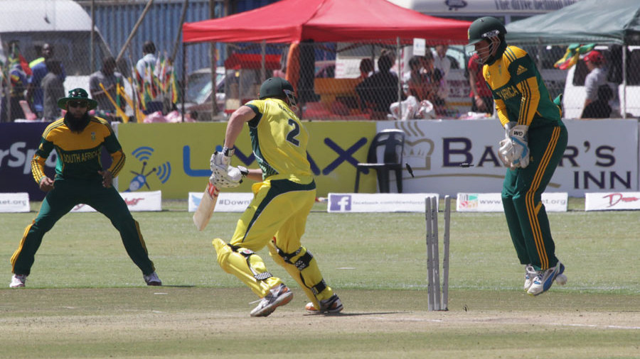 George Bailey is bowled George Bailey is bowled