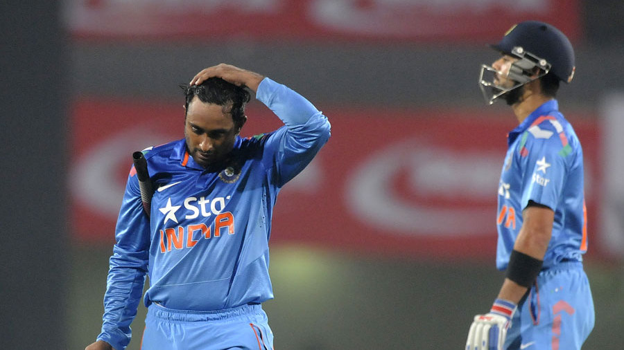 Virat Kohli is disappointed after Ambati Rayudu is run out Virat Kohli is disappointed after Ambati Rayudu is run out