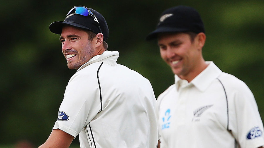 Tim Southee and Trent Boult took eight wickets between them Tim Southee and Trent Boult took eight wickets between them
