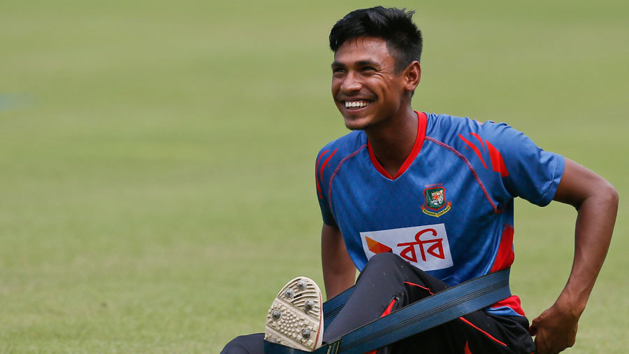 Mustafizur Rahman is all smiles during a practice session Mustafizur Rahman is all smiles during a practice session