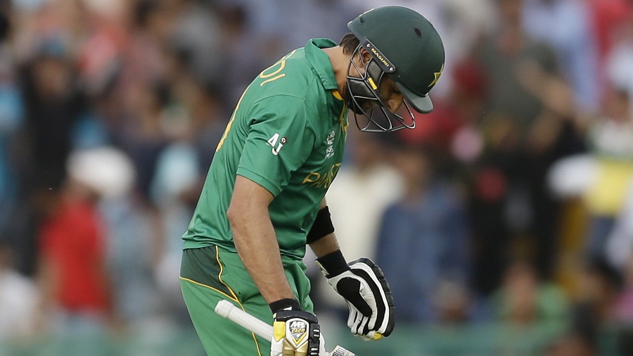 Shahid Afridi walks back after being dismissed, Australia v Pakistan, World T20 2016, Group 2, Mohali, March 25, 2016