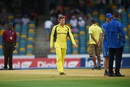 Steven Smith inspects the damp pitch, Australia v South Africa, 7th match, ODI tri-series, Barbados Steven Smith inspects the damp pitch, Australia v South Africa, 7th match, ODI tri-series, Barbados