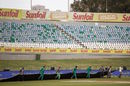 Ground staff bring on the covers at Kingsmead, South Africa v New Zealand, 1st Test, Durban, 2nd day, August 20, 2016 Ground staff bring on the covers at Kingsmead, South Africa v New Zealand, 1st Test, Durban, 2nd day, August 20, 2016
