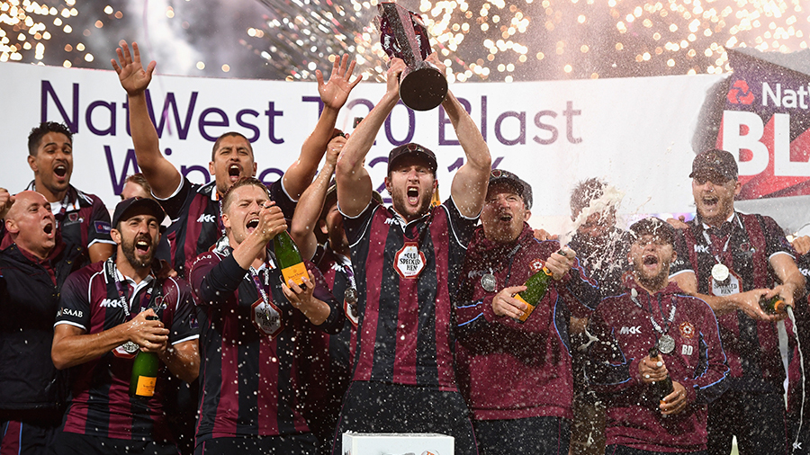 Northamptonshire celebrate their Natwest t20 Blast win Northamptonshire celebrate their Natwest t20 Blast win