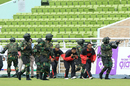 Security personnel and commandos conduct a mock drill at the Shere Bangla National Stadium on the eve of the first ODI between Bangladesh and England, Mirpur, October 6, 2016 Security personnel and commandos conduct a mock drill at the Shere Bangla National Stadium on the eve of the first ODI between Bangladesh and England, Mirpur, October 6, 2016