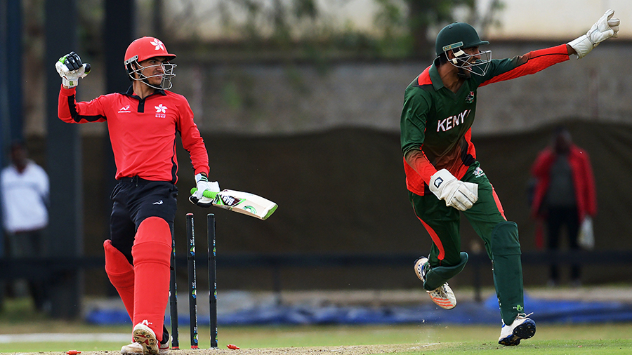 Shahid Wasif was stumped for 44 by Kenya wicketkeeper Irfan Karim Shahid Wasif was stumped for 44 by Kenya wicketkeeper Irfan Karim