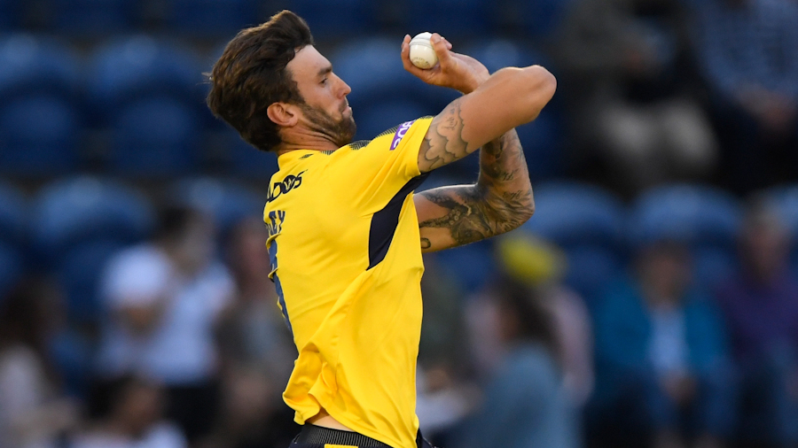 Reece Topley bowls for Hampshire Reece Topley bowls for Hampshire