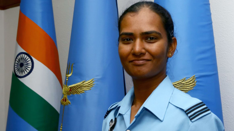 Flight Lieutenant Shikha Pandey with her World Cup medal Flight Lieutenant Shikha Pandey with her World Cup medal