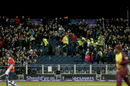 Three spectators were injured during the partial collapse of a stand, England v West Indies, T20I, Chester-le-Street, September 16, 2017 Three spectators were injured during the partial collapse of a stand, England v West Indies, T20I, Chester-le-Street, September 16, 2017