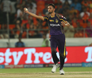 Prasidh Krishna fields off his own bowling, Sunrisers Hyderabad v Kolkata Knight Riders, IPL 2018, Hyderabad, May 19, 2018