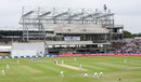 Building an innings: Dawid Malan bats with the Rugby Stand construction site in the background, England v Pakistan, 2nd Test, Headingley, June 2, 2018 Building an innings: Dawid Malan bats with the Rugby Stand construction site in the background, England v Pakistan, 2nd Test, Headingley, June 2, 2018