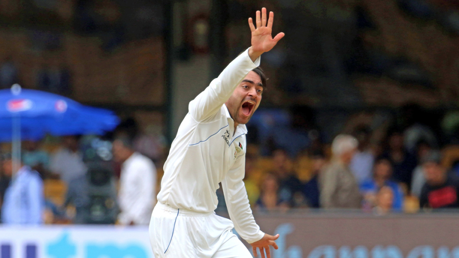 Rashid Khan didn't have much joy in his first Test, finishing with two wickets for 154 Rashid Khan didn't have much joy in his first Test, finishing with two wickets for 154