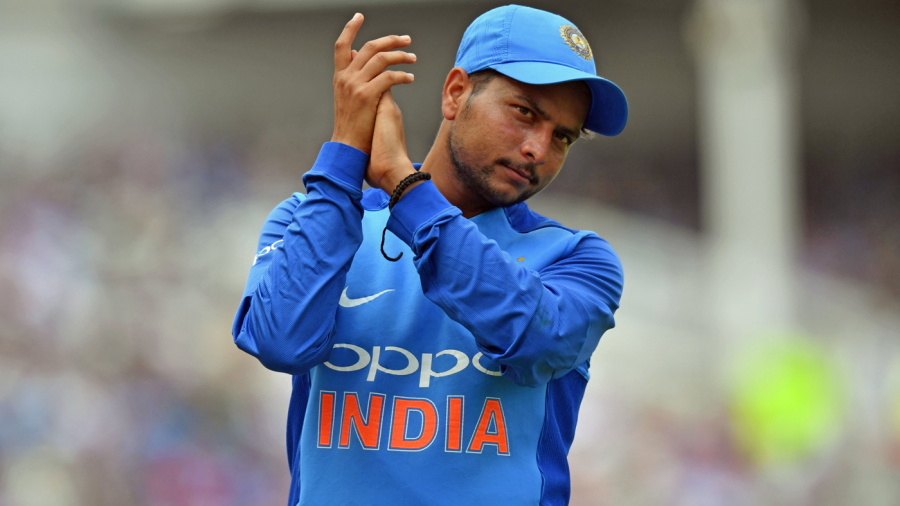 Kuldeep Yadav cheers his team-mates on Kuldeep Yadav cheers his team-mates on