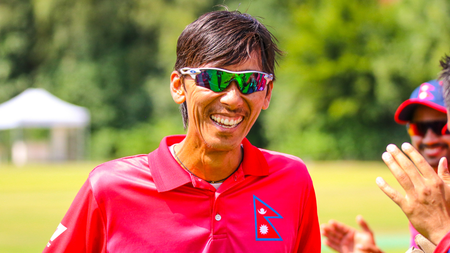 Shakti Gauchan walks through the guard of honor formed by his teammates Shakti Gauchan walks through the guard of honor formed by his teammates