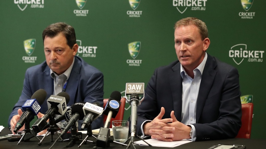 Cricket Australia's new CEO Kevin Roberts and chairman David Peever address the media Cricket Australia's new CEO Kevin Roberts and chairman David Peever address the media