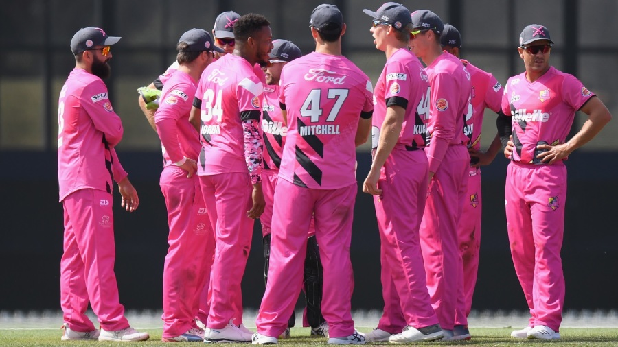 The Northern Knights get together after a wicket The Northern Knights get together after a wicket