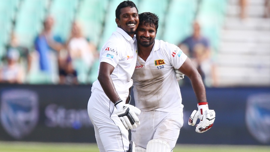 Kusal Perera and Vishwa Fernando celebrate a sensational Sri Lanka win Kusal Perera and Vishwa Fernando celebrate a sensational Sri Lanka win