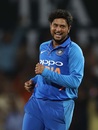 Kuldeep Yadav is elated after dismissing Glenn Maxwell, India v Australia, 2nd ODI, Nagpur, March 5, 2019