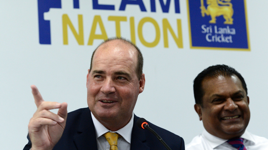 Mickey Arthur addresses a press conference with SLC president Shammi Silva Mickey Arthur addresses a press conference with SLC president Shammi Silva