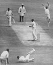 Jim Parks dives to catch Graeme Pollock off John Price, South Africa v England, 4th Test, January 23, 1965