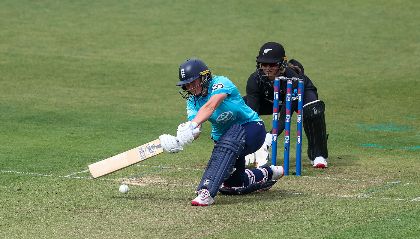 Capsey 45 anchors England as NZ are set 184 in rain-reduced contest