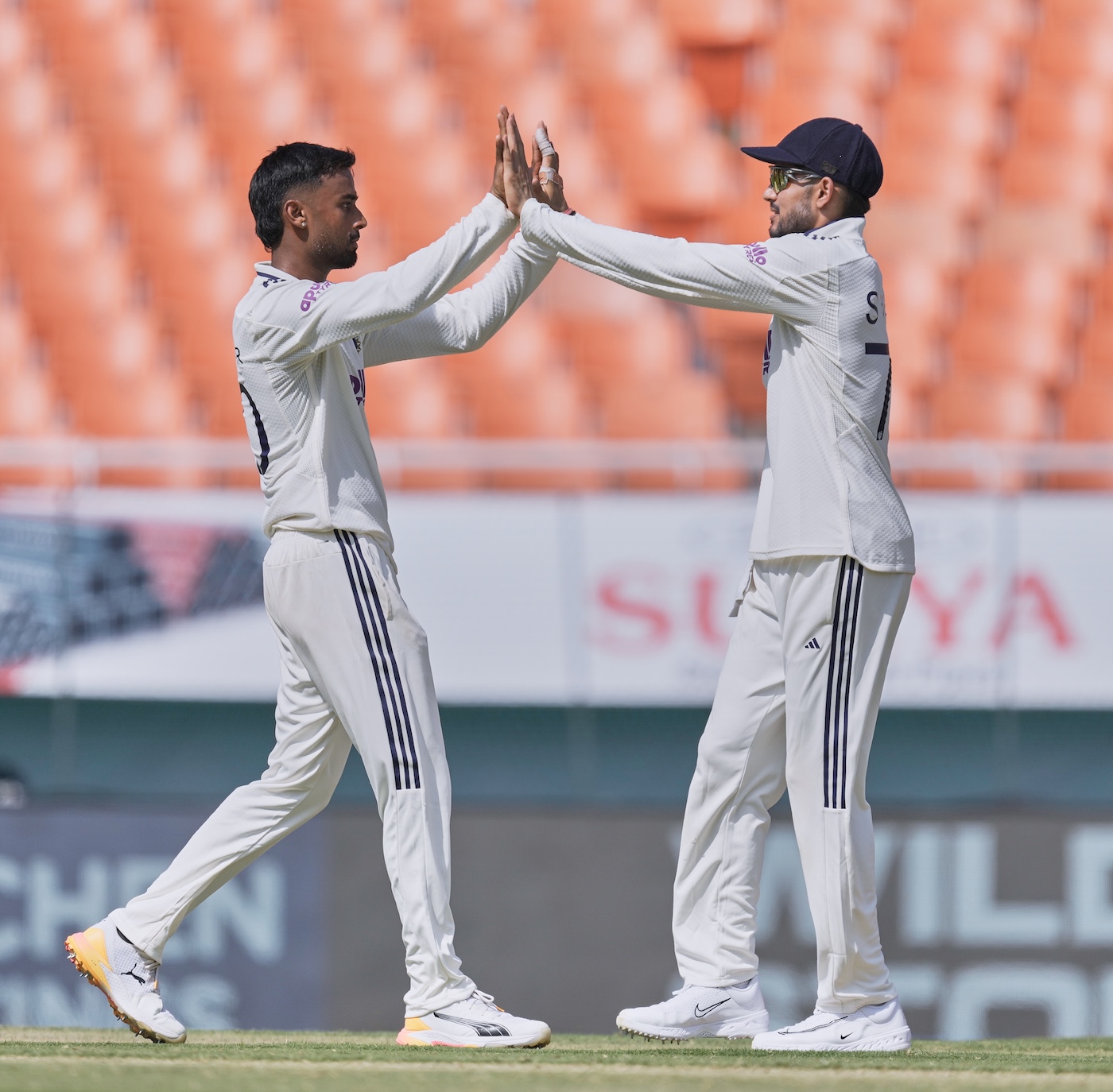Debutant Suthar takes three after Gill, Rahul centuries lead India to 564