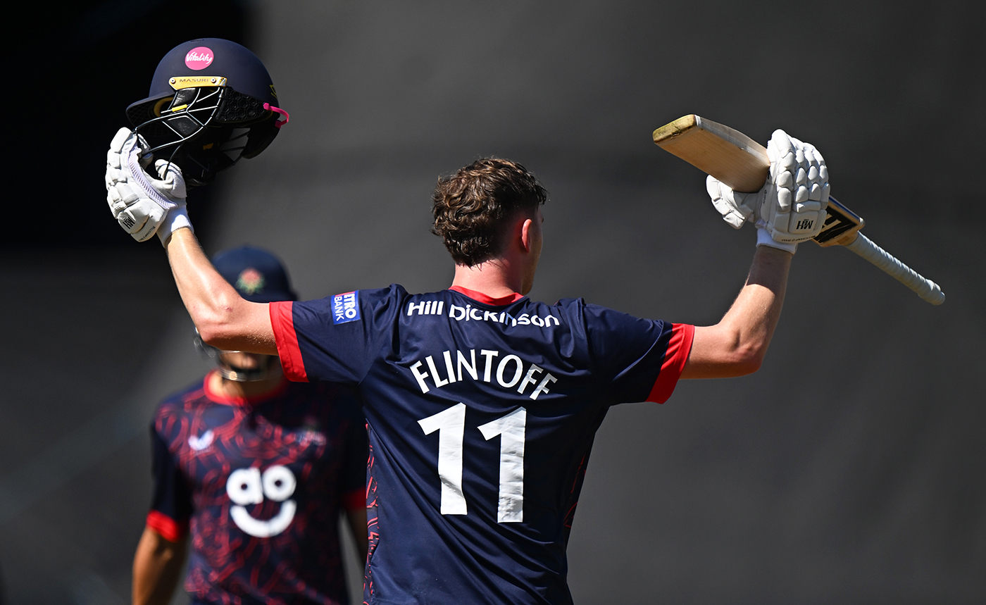 Rocky Flintoff blazes maiden Lancashire century off 65 balls