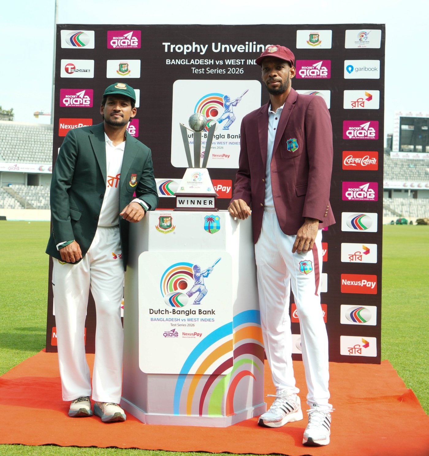 WI hand Bishop his Test debut; Mushfiqur out with injury as Bangladesh bat