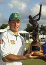 Graeme Smith with the Sir Vivian Richards trophy  after South Africa's series win, West Indies v South Africa, 4th Test, Antigua, May 3