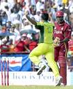 Abdul Razzaq celebrates the dismissal of Wavell Hinds, West Indies v Pakistan, 1st ODI, St.Vincent, May 18, 2005